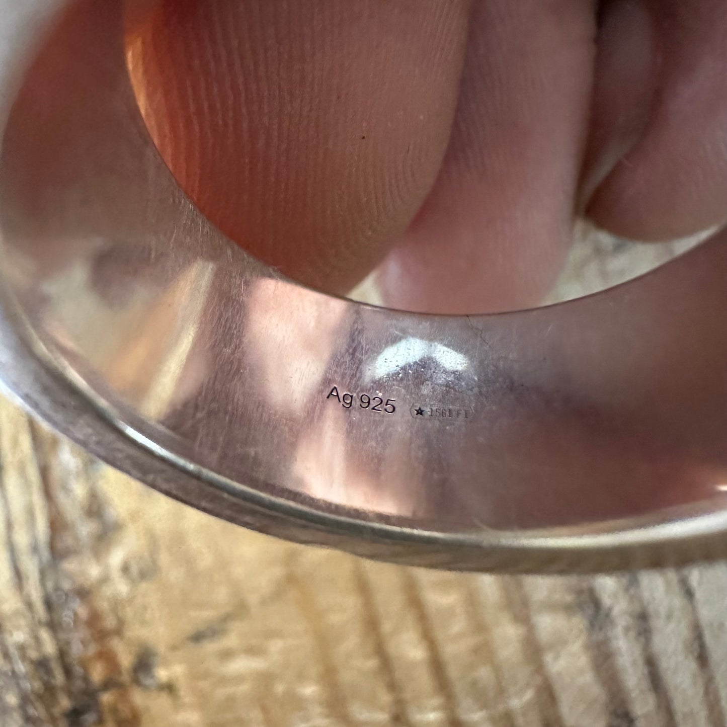 Gucci Adidas GG Logo SIlver Ring Sz 8 (17G)