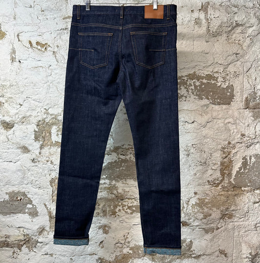 Dior Oblique Raw Blue Denim Jeans Sz 32