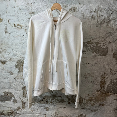 Chrome Hearts GITD Horseshoe Zip Hoodie White Sz M