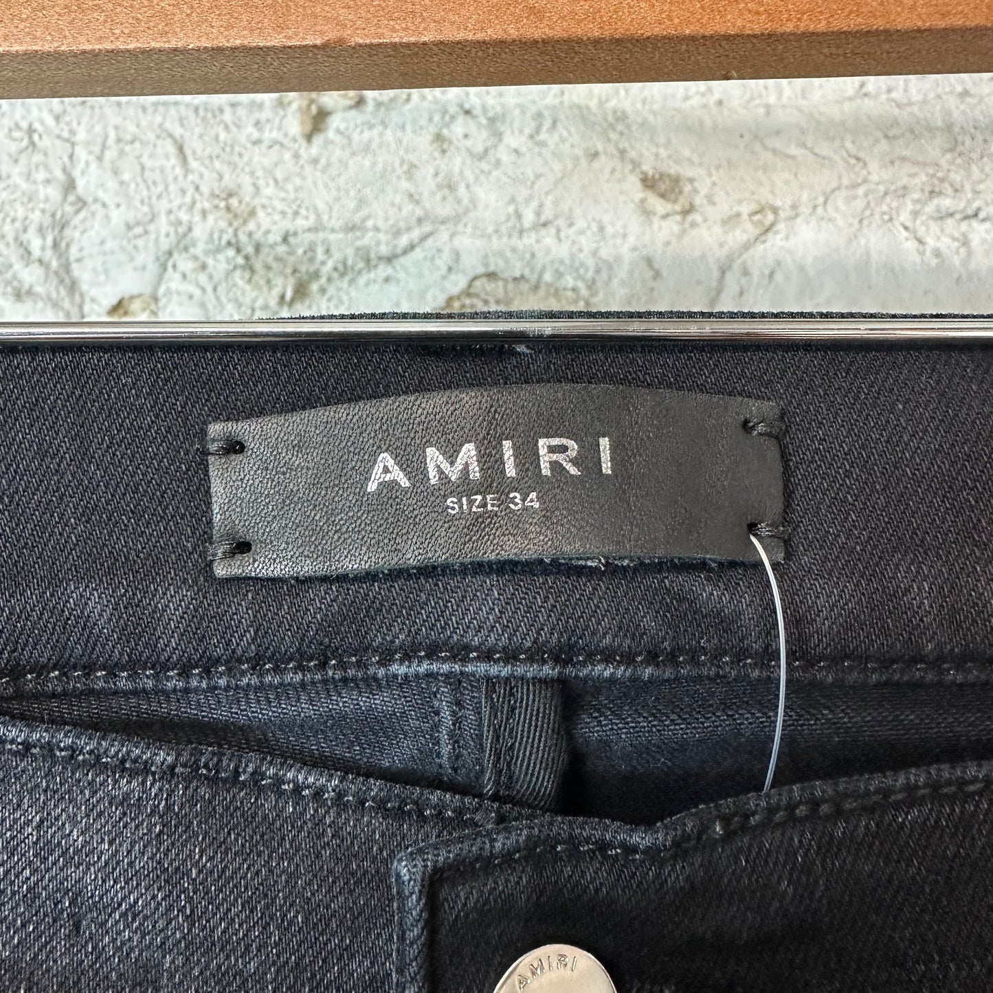 Amiri MX1 Camo Spell Black Denim Jeans Sz 34