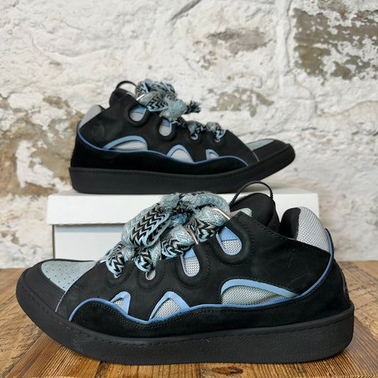 Lanvin Curb Blue Black Lace Blue Black Sneaker Sz 15 (48) No Box