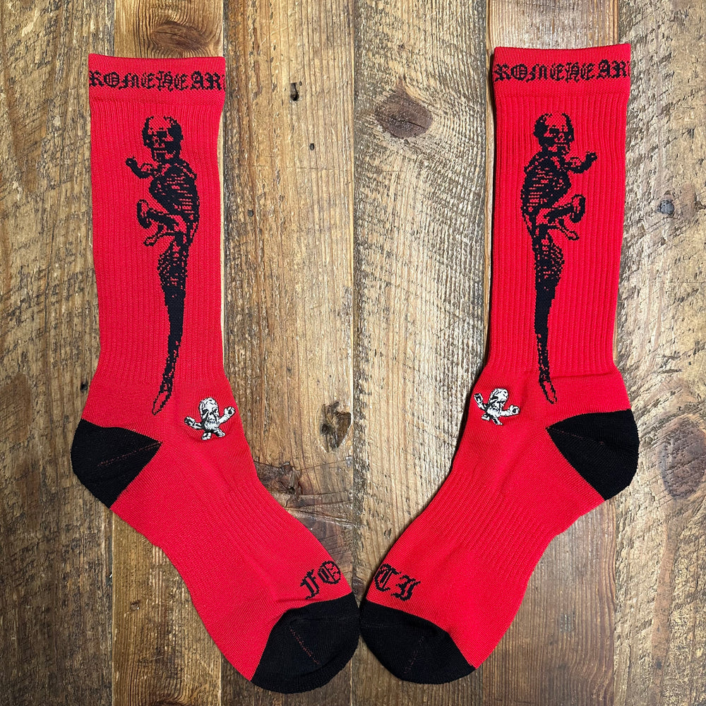 Chrome Hearts Black Red Foti Socks DS