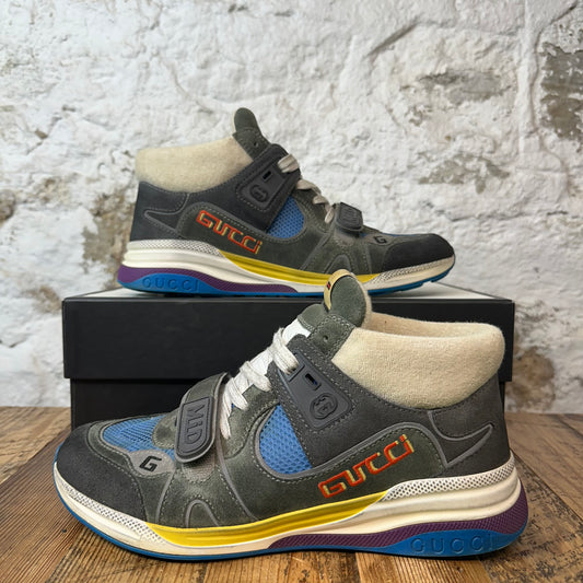 Gucci Ultrapace Mid Multicolor Gray Sneaker Sz 10