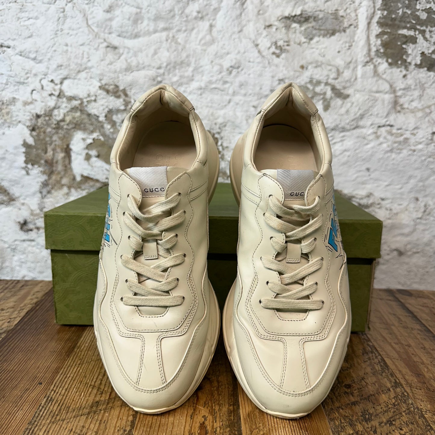 Gucci Rython Donald Duck Flash Cream Sneaker Sz 8