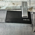 Amiri MX1 Pink Suede Grey Denim Jeans Sz 28