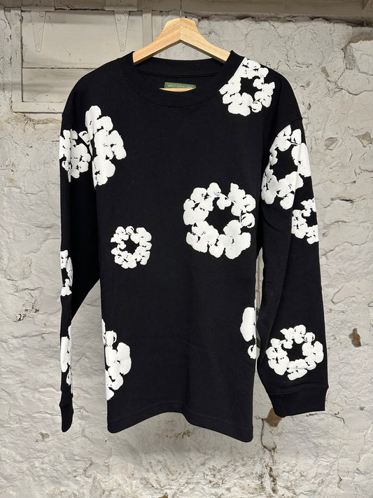Denim Tears Black White Wreaths L/S Sz L DS