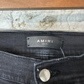 Amiri MX1 Cream Suede Black Denim Jeans Sz 33