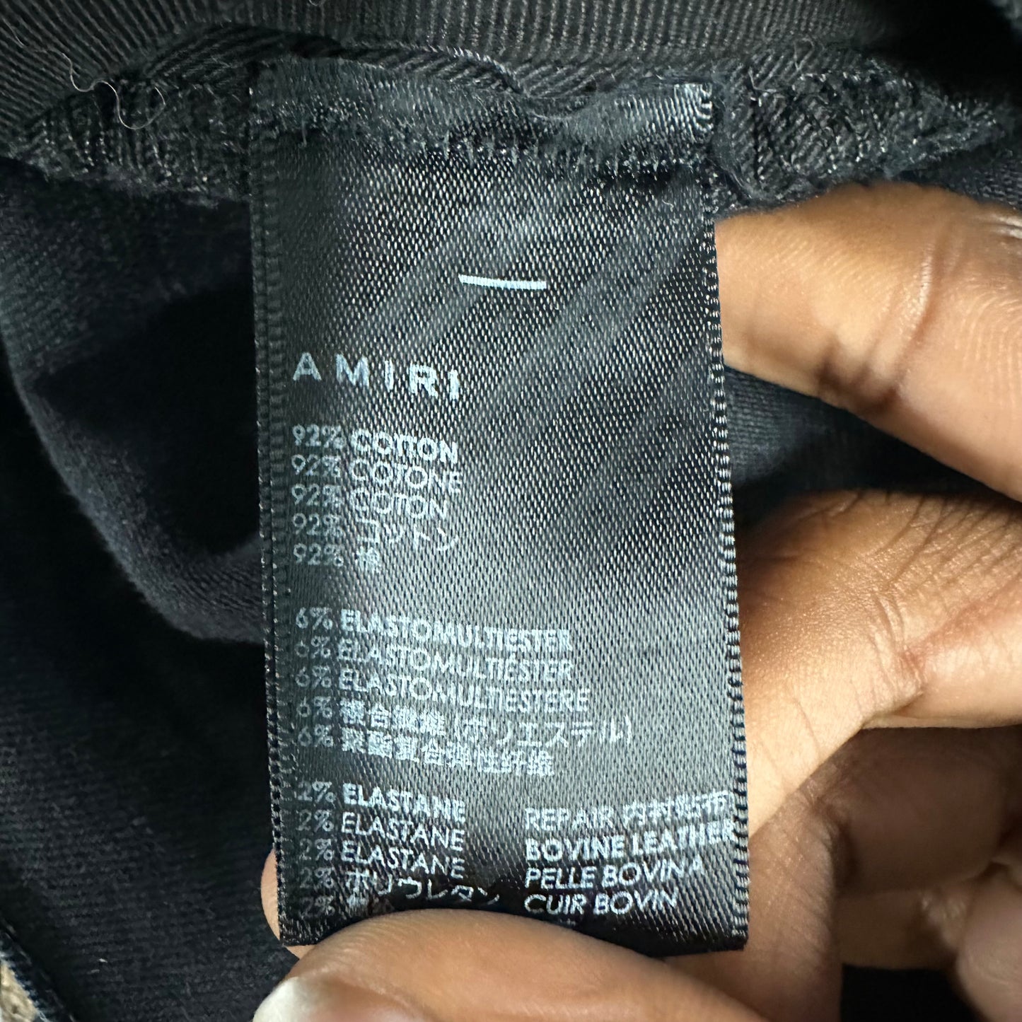 Amiri MX1 Cracked Blue Black Denim Jeans Sz 34