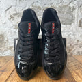 Prada Americas Cup Triple Black Patent Sneaker Sz 7.5