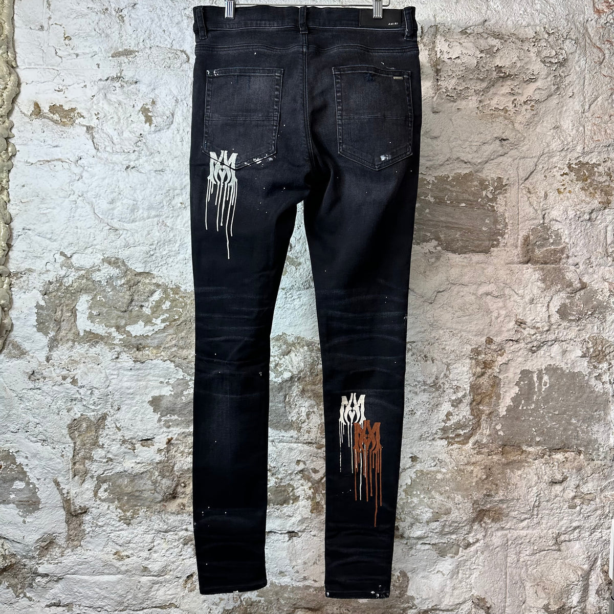 Amiri MA Drip Black Denim Jeans Sz 34