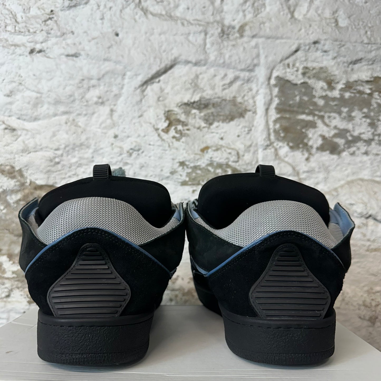 Lanvin Curb Blue Lace Black Sneaker Sz 15 (48)