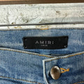 Amiri White Flower Print Blue Denim Jeans Sz 32