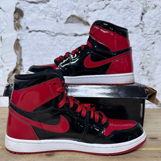 Air Jordan 1 High Patent Bred Sz 7.5