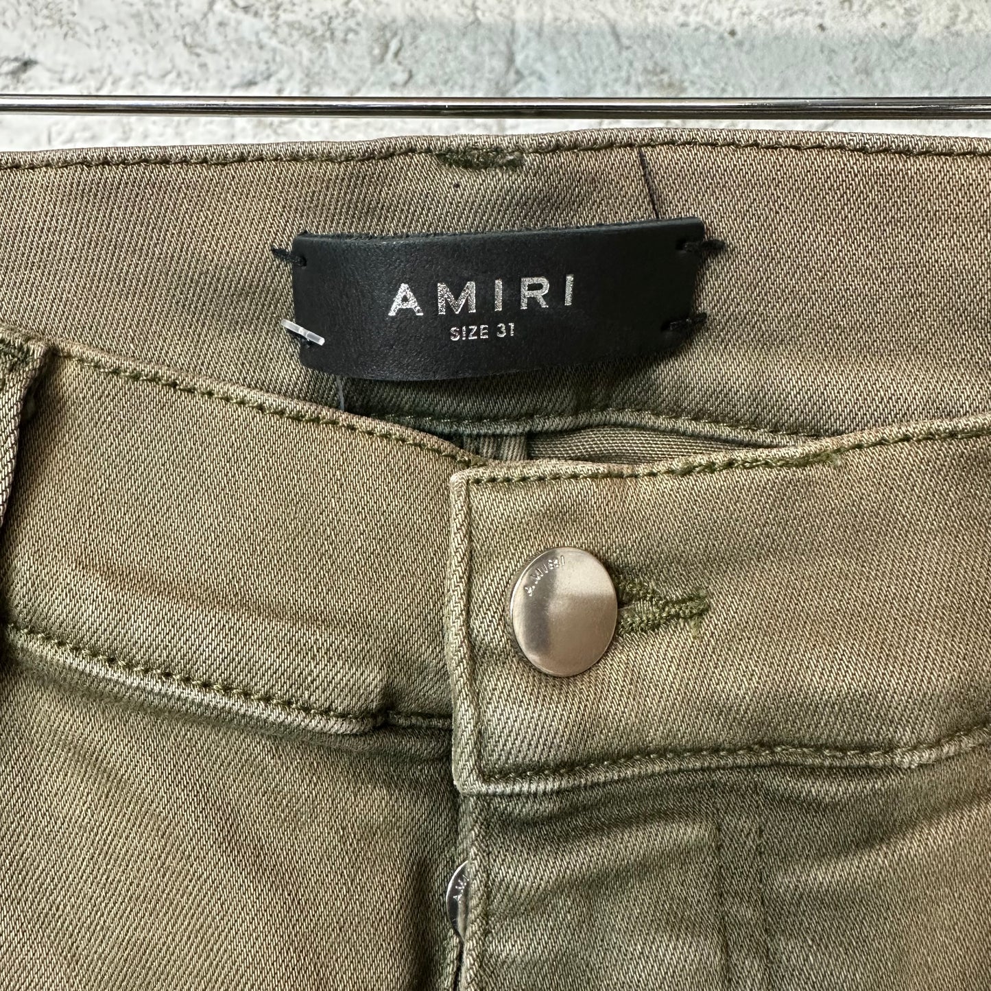 Amiri MX1 Orange Paisley Green Denim Jeans Sz 31