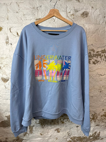 Who Decides War Underwater Crewneck Blue Sz XL