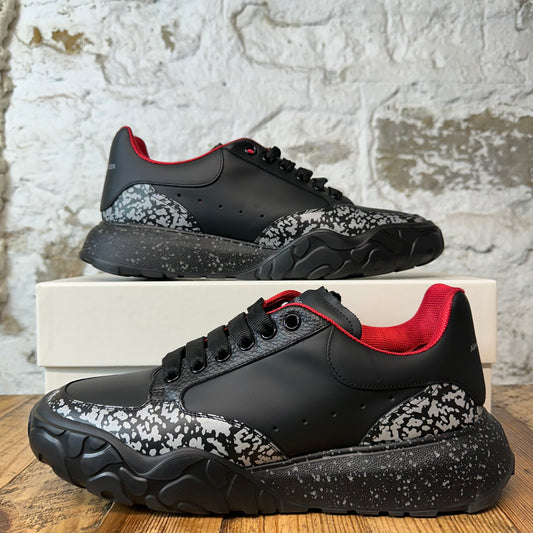 Alexander McQueen Black Red Grey Court Trainer Sneaker Sz 11 (44)