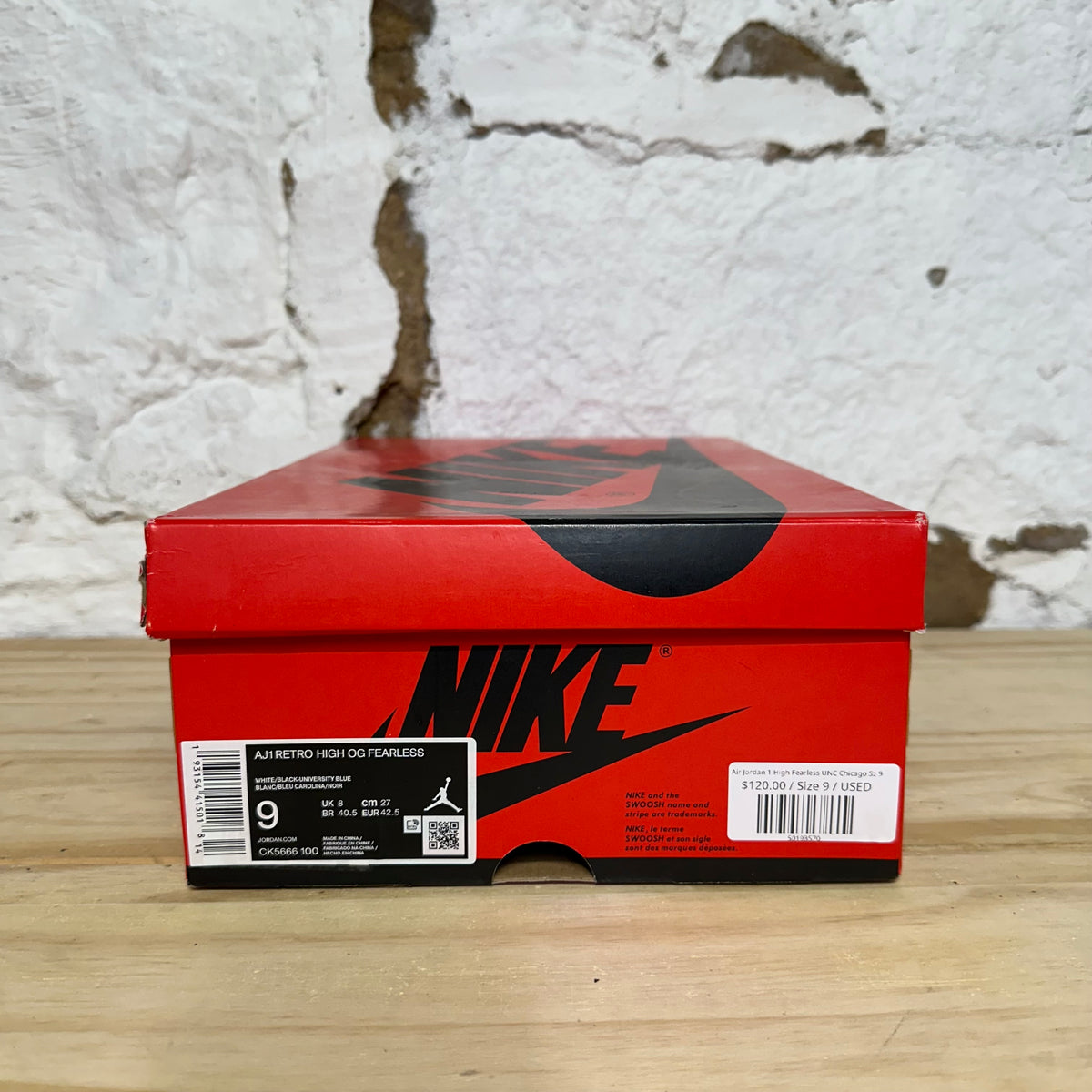 Air Jordan 1 High Fearless UNC Chicago Sz 9