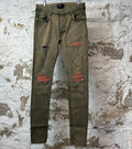 Amiri MX1 Orange Paisley Green Denim Jeans Sz 31