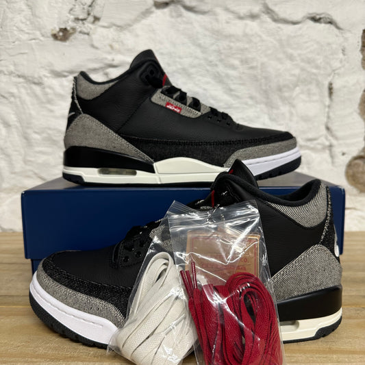 Air Jordan 3 Levi's Black Sz 10 DS