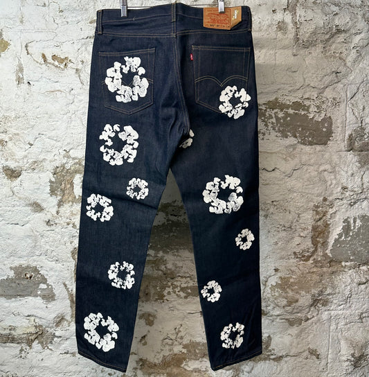 Denim Tears White CW Dark Blue Denim Jeans Sz 34