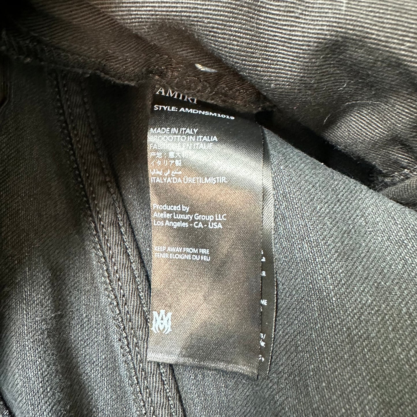 Amiri Neon Lights Black Denim Jeans Sz 32