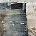 Amiri MX1 Plaid Dirty Blue Denim Jeans Sz 31