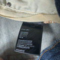 Amiri MX1 Orange Suede Dark Blue Denim Jeans Sz 36
