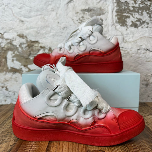 Lanvin Curb White Lace Red Dyed Sneaker Sz 12 (45)