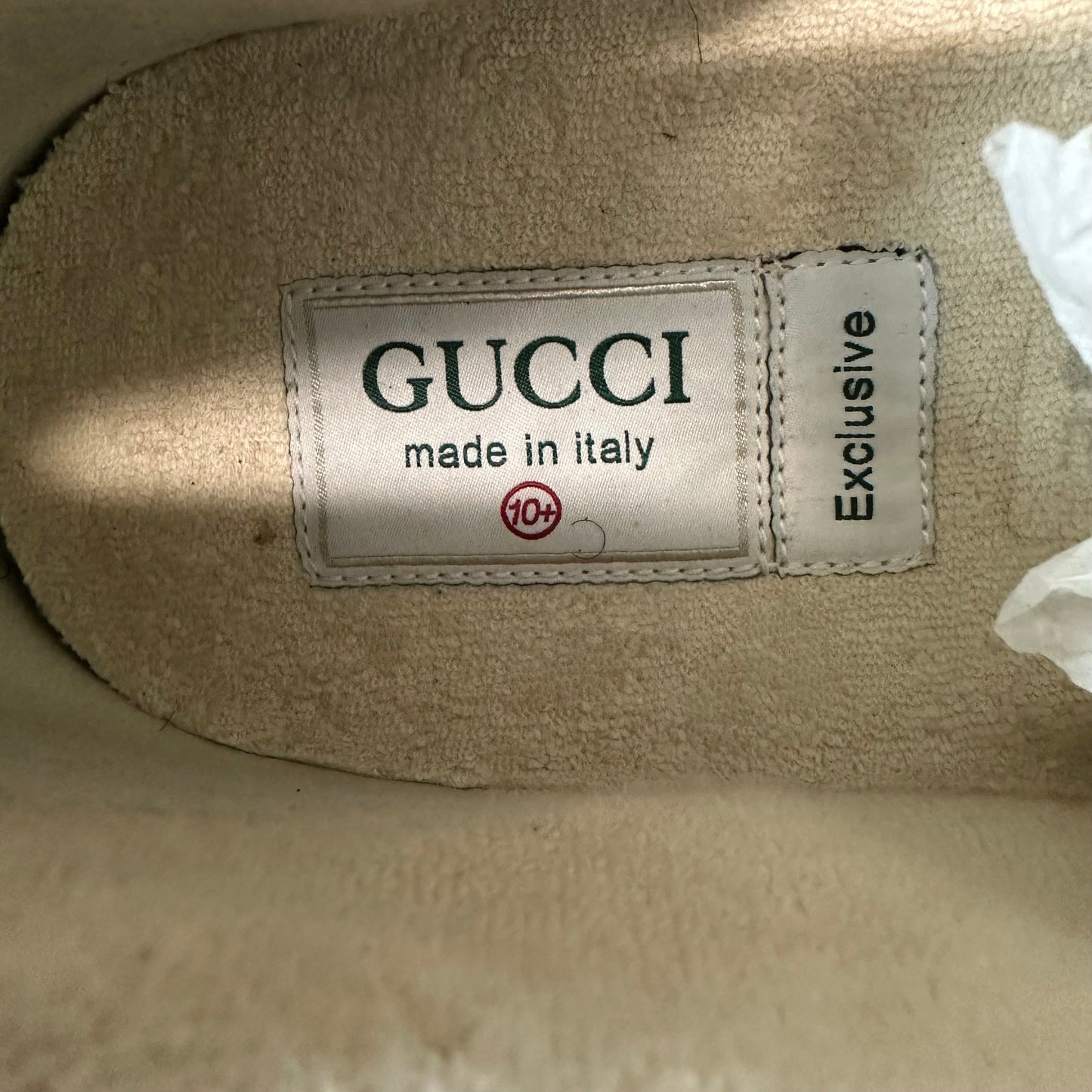 Gucci Rython Green Star Monogram Black Sneaker Sz 10.5