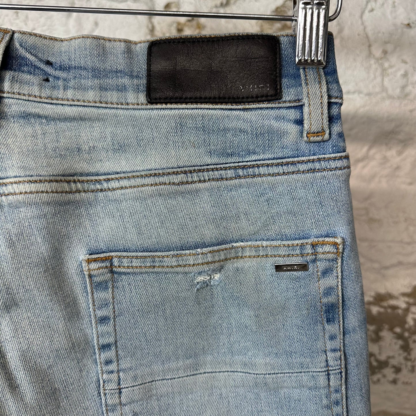 Amiri MX1 Black Paisley Black Denim Jeans Sz 32