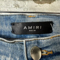 Amiri Black Paisley Star Blue Denim Jeans Sz 38