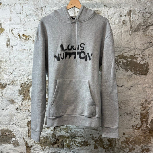 Louis Vuitton Working Man Grafitti Hoodie Gray Sz XL