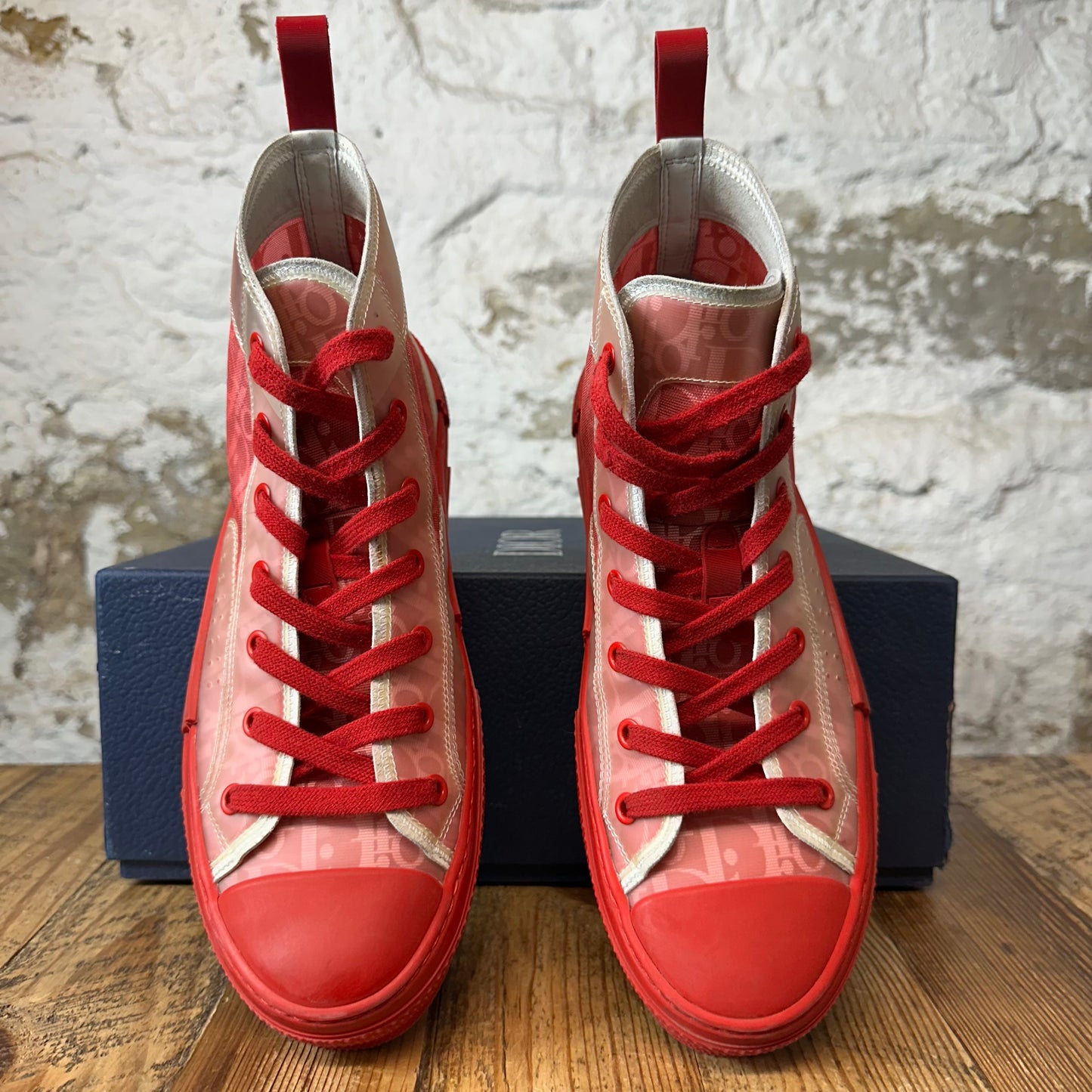 Dior B23 High Red Clear Oblique Sneaker Sz 7 (40)