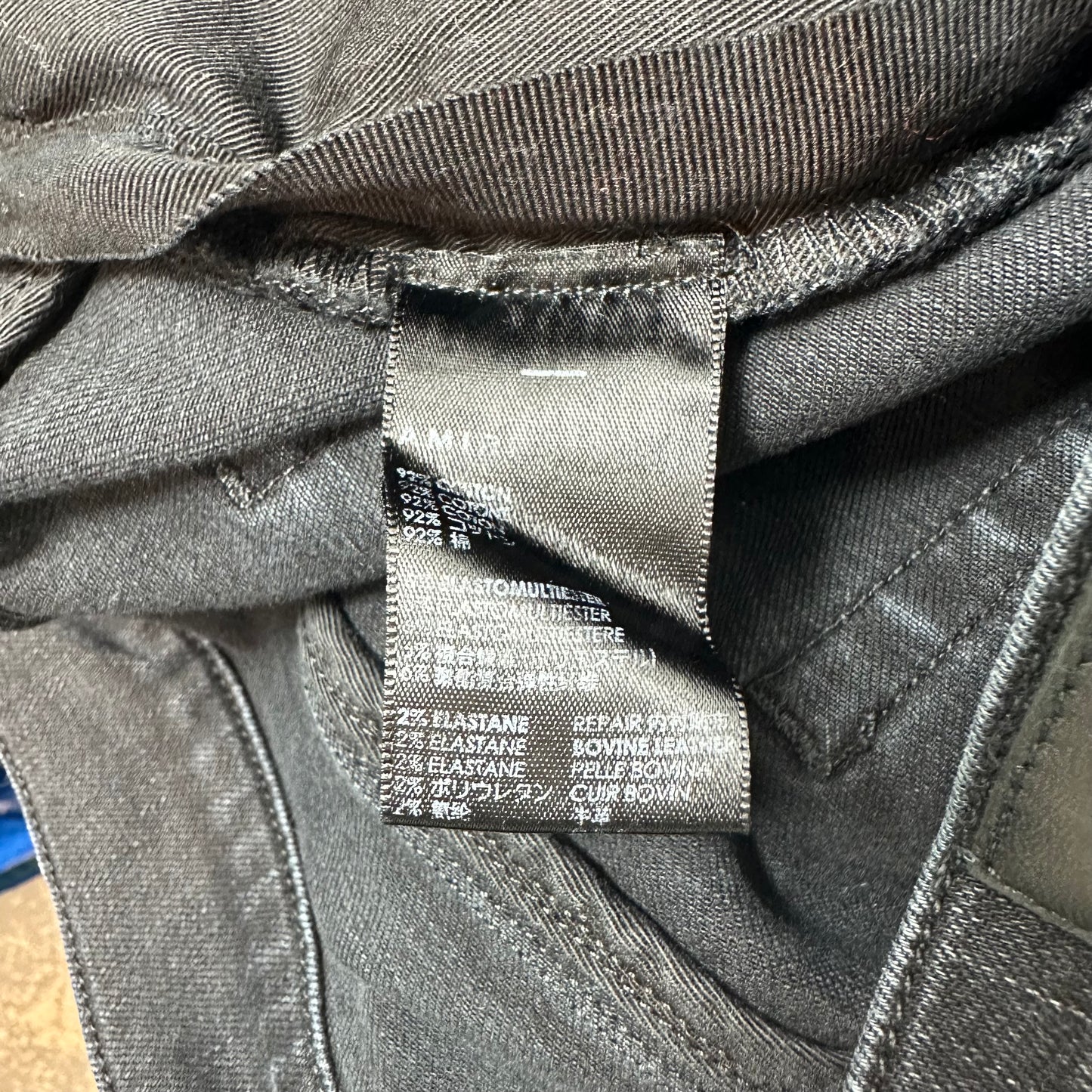 Amiri MX1 Camo Patch Black Denim Jeans Sz 36
