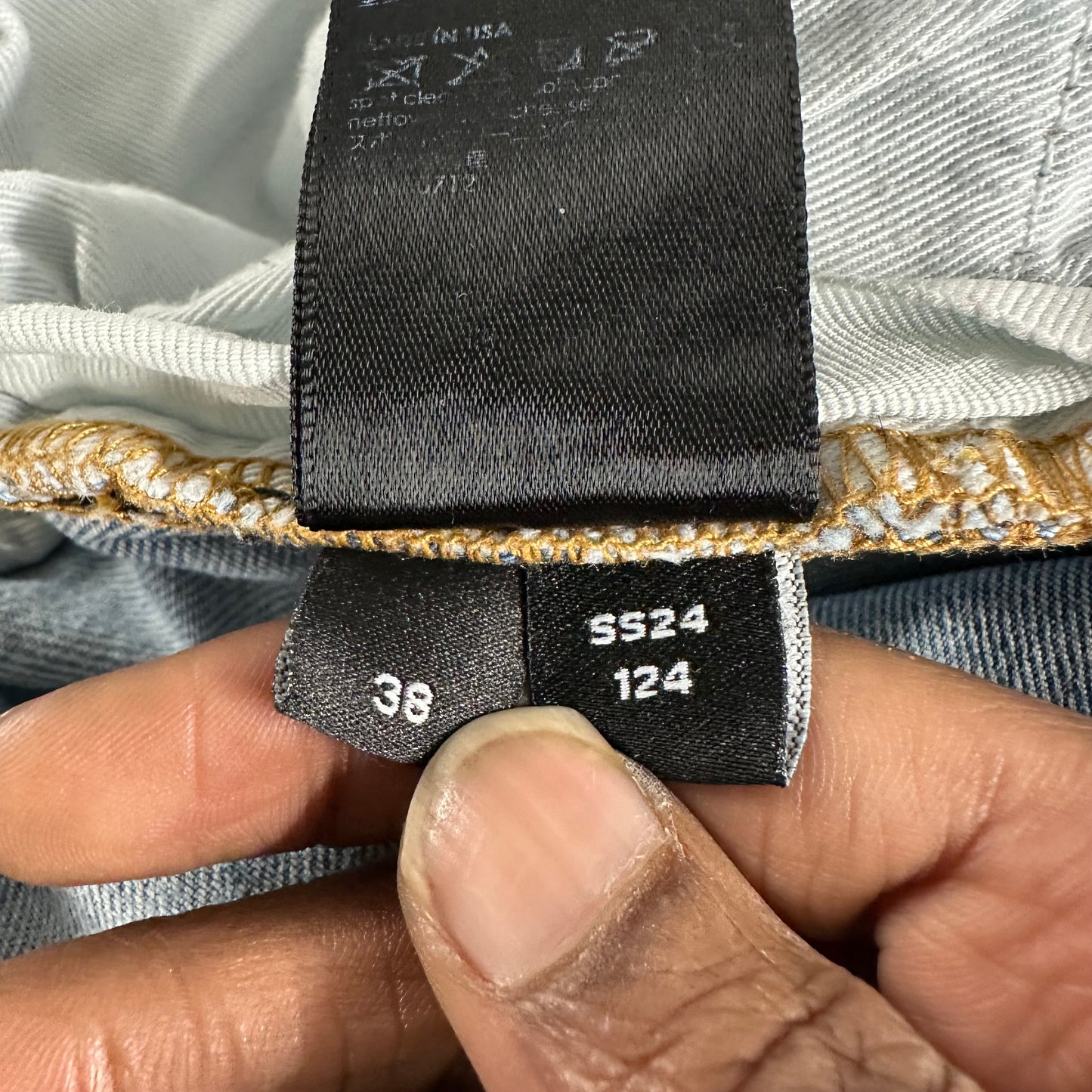 Amiri MX1 Grey Suede Light Blue Denim Jeans Sz 38
