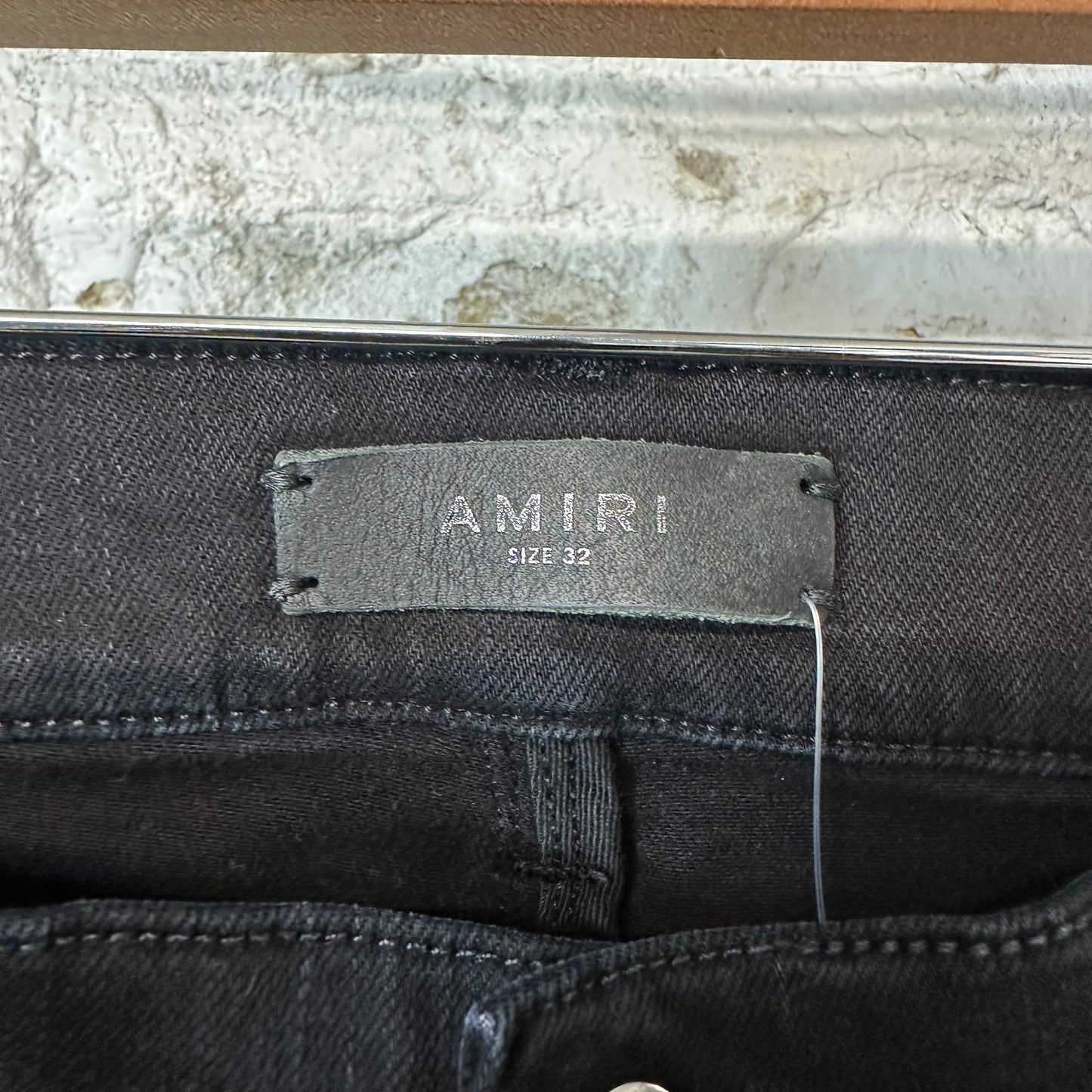 Amiri Silver Bones Black Denim Jeans Sz 32