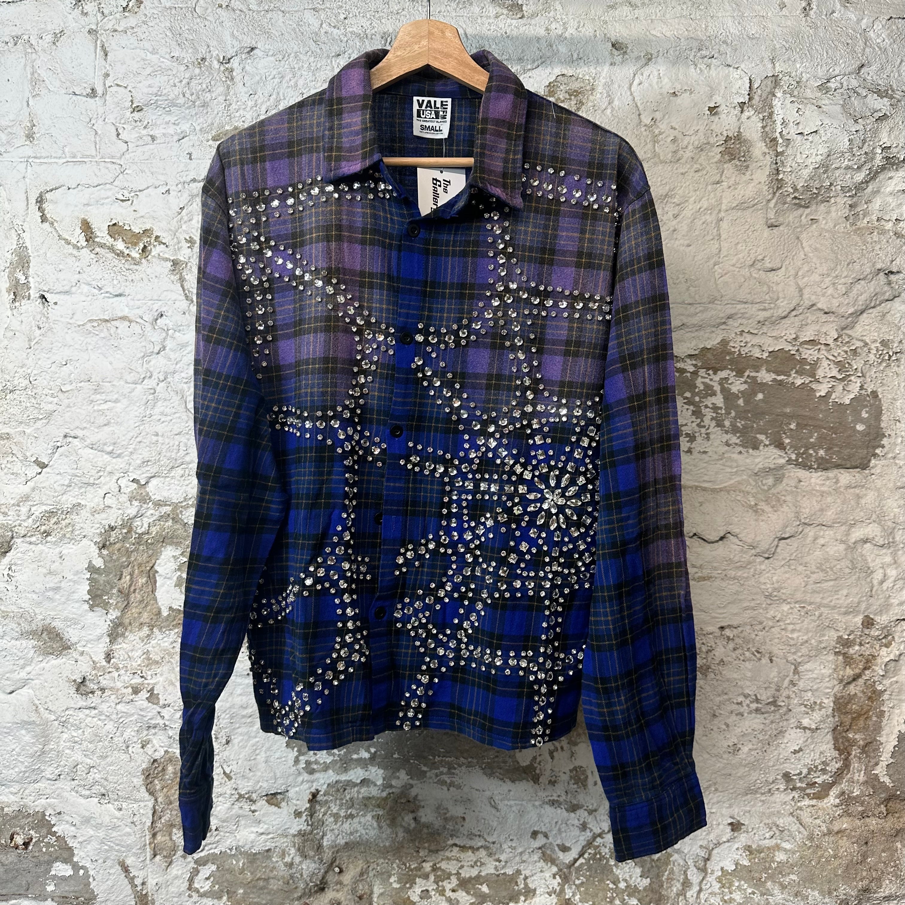 Vale Blue Inferno Rhinestone Flannel