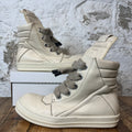 Rick Owens High Geobasket Jumbo Lace Milk Sneaker Sz 10.5 (43.5)