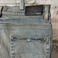 Amiri MX1 Green Plaid Blue Denim Jeans Sz 34