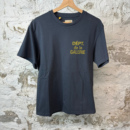Gallery Dept Yellow Logo Navy T-shirt Sz S