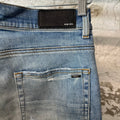 Amiri Plain Blue Distressed Denim Jeans Sz 32