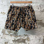 Amiri Brown Spellout Black Shorts Sz S