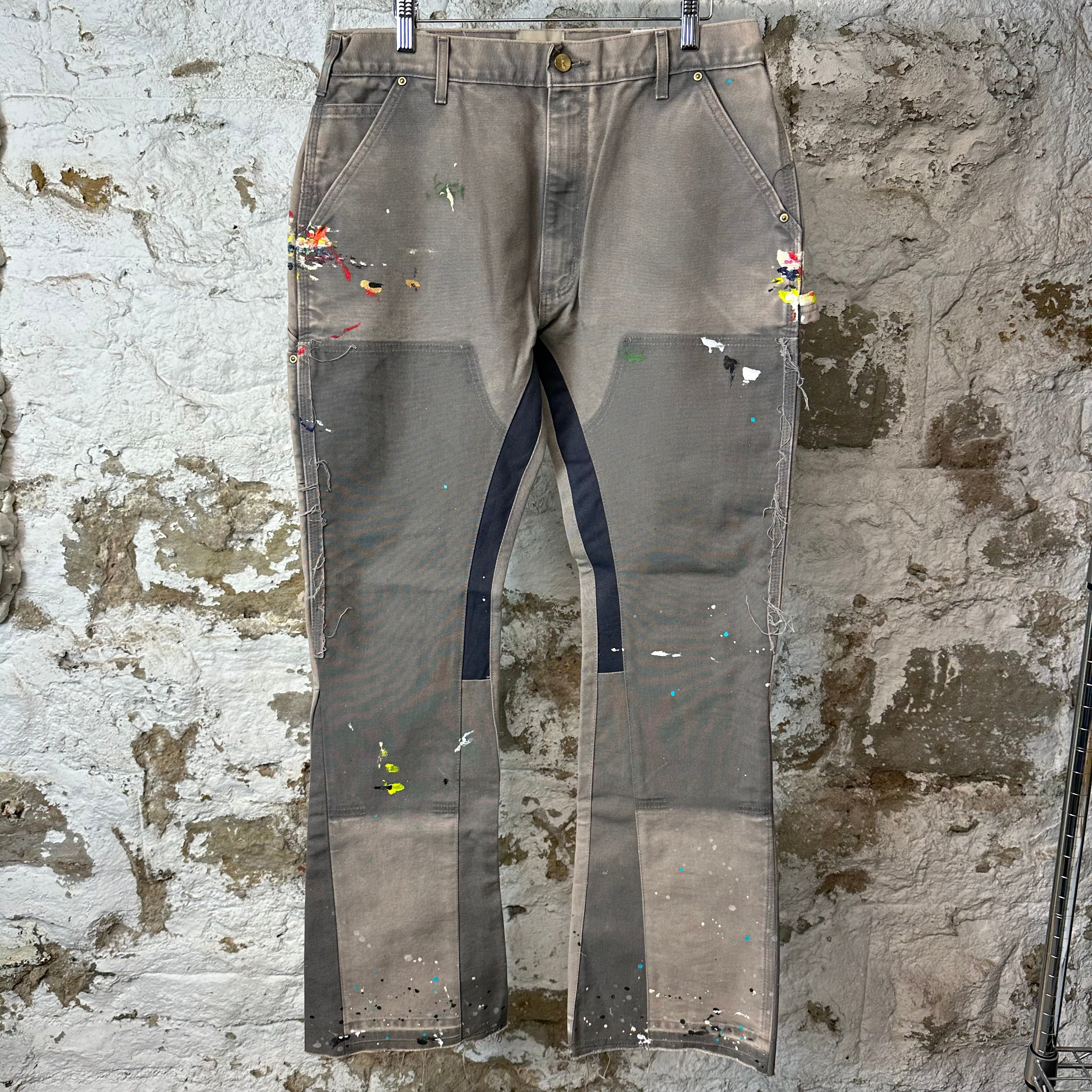 Gallery Department Grey Carpenter Flare Splatter Pants Sz 32