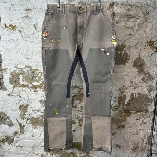 Gallery Department Grey Carpenter Flare Splatter Pants Sz 32