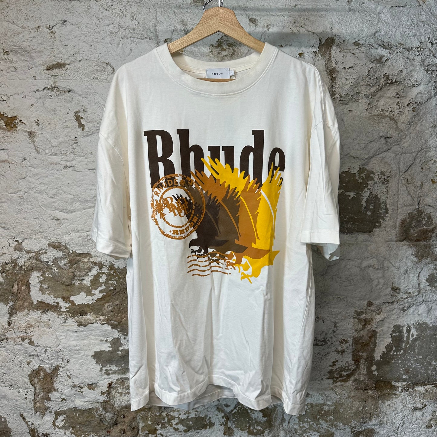 Rhude Tri Eagle White T-Shirt Sz L