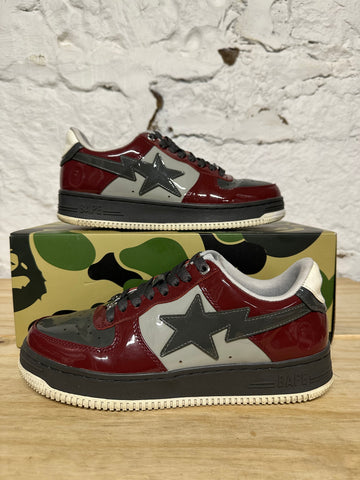 Bape Bapesta Nostalgic Burgundy Grey Sz 8.5