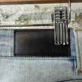 Amiri MX1 Multicolor Patch Light Blue Denim Jeans Sz 30