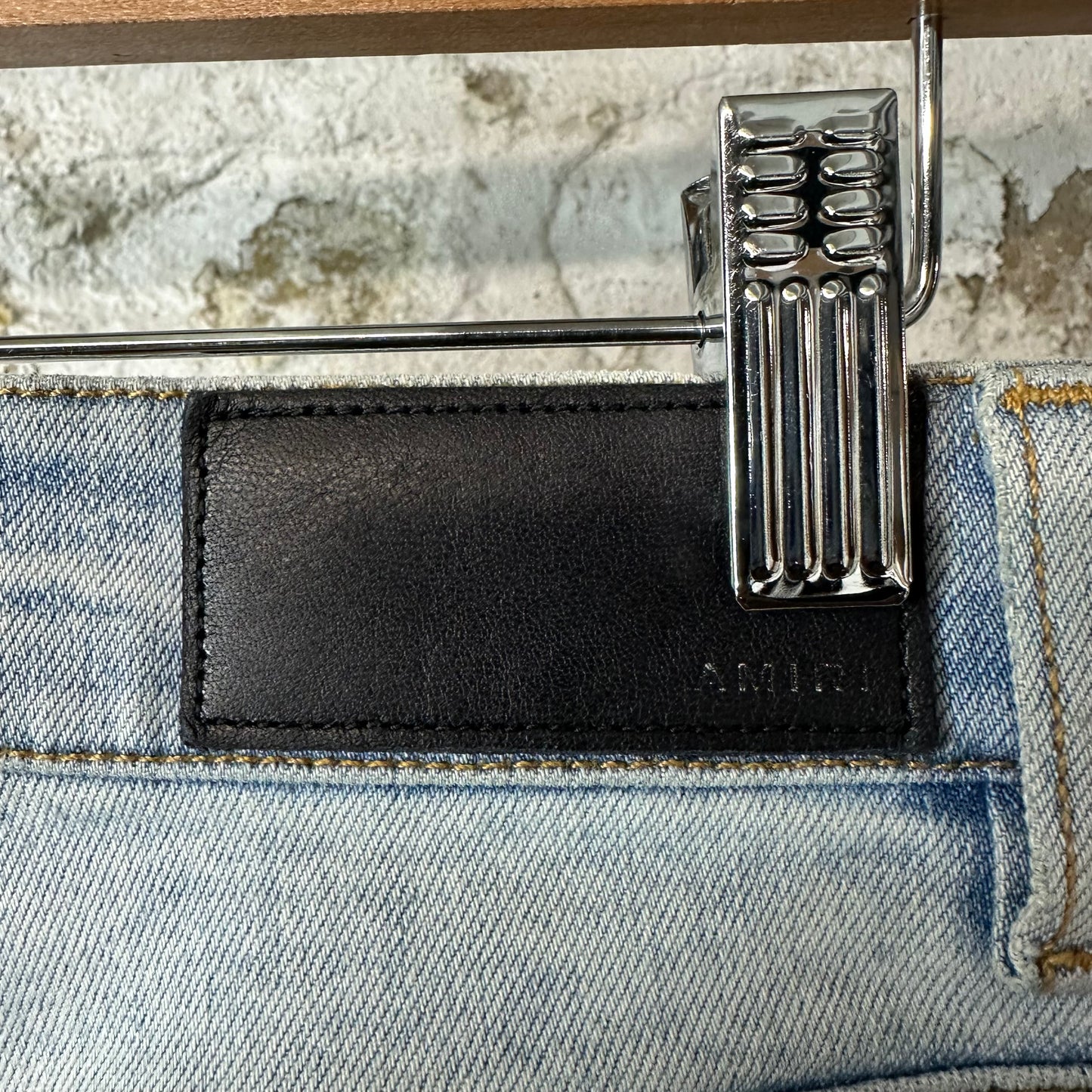 Amiri MX1 Multicolor Patch Light Blue Denim Jeans Sz 30