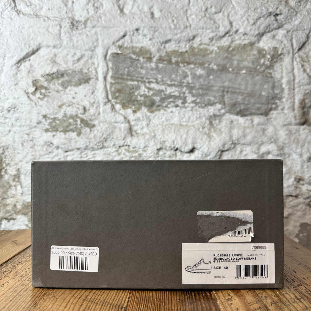 Rick Owens Jumbo Lace Dinge Milk Sneaker Sz 7 (40)