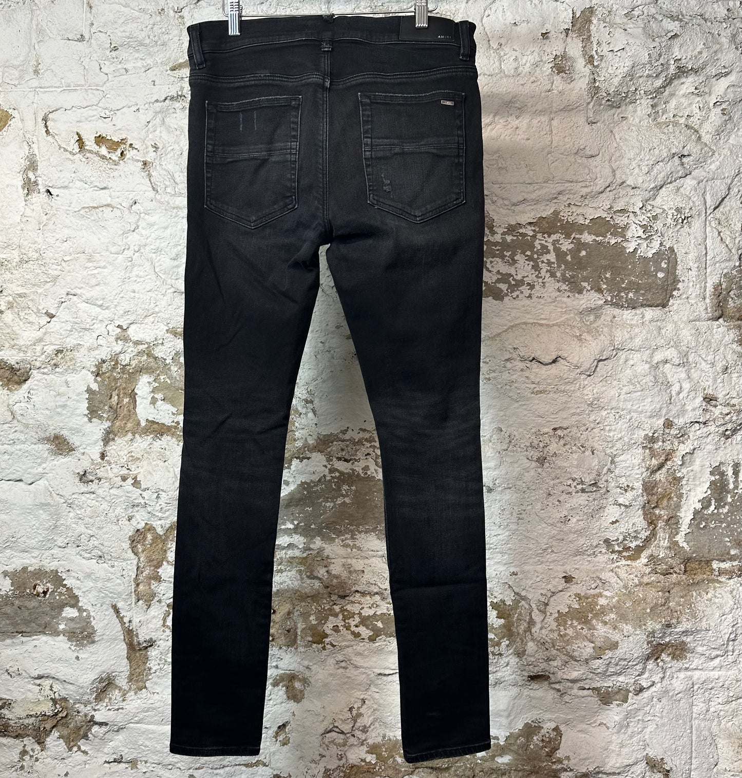 Amiri Distressed Faded Black Denim Jeans Sz 32